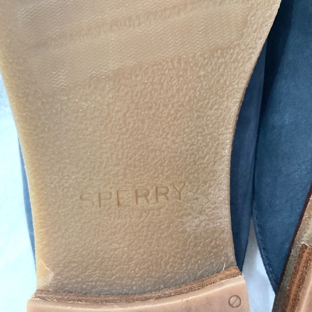 Navy Sperry Seaport Levy Tassel Mule Slides Round Toe Loafer Size 6 - Picture 14 of 15